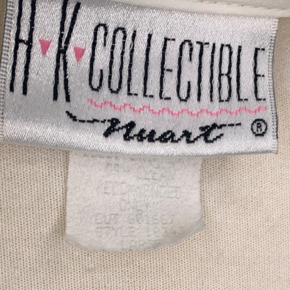 Vintage 80 HK Collectible Short Sleeve Button Shirt White Large Collared - Picture 3 of 7